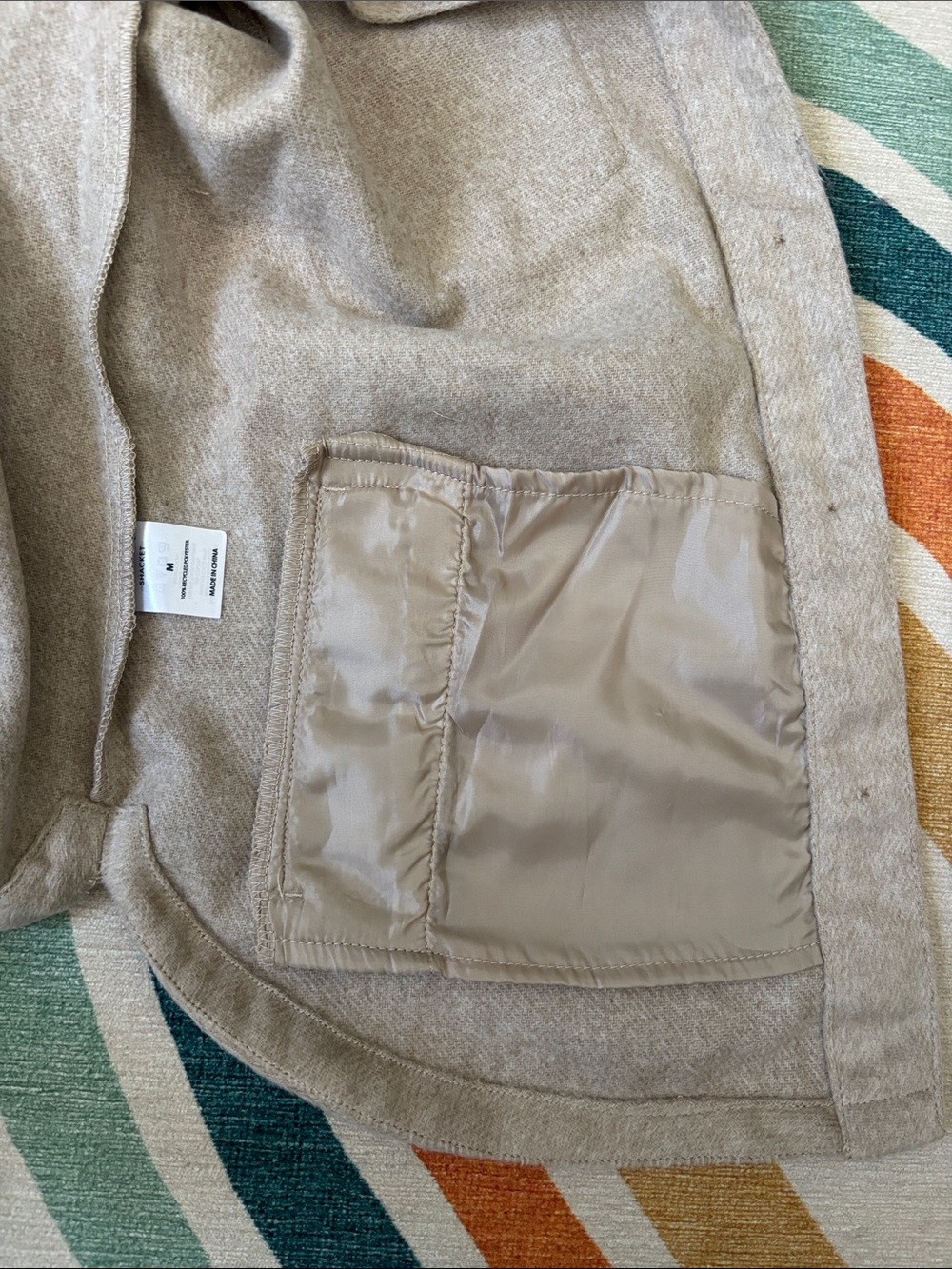 Tan Button-Up Shacket Jacket - Picture 7 of 8